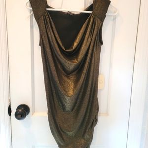 NWT Forever 21, size S sleeveless gold/black dress.